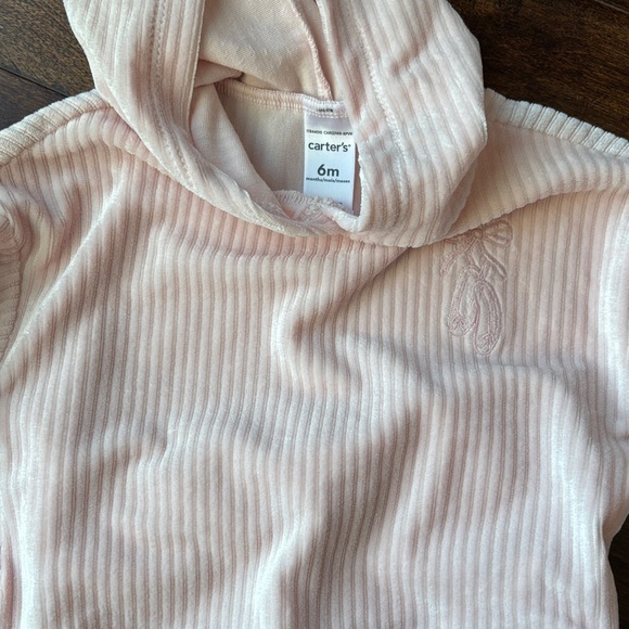 Carter's Soft Pink Ribbed Hoodie - Picture 3 of 5